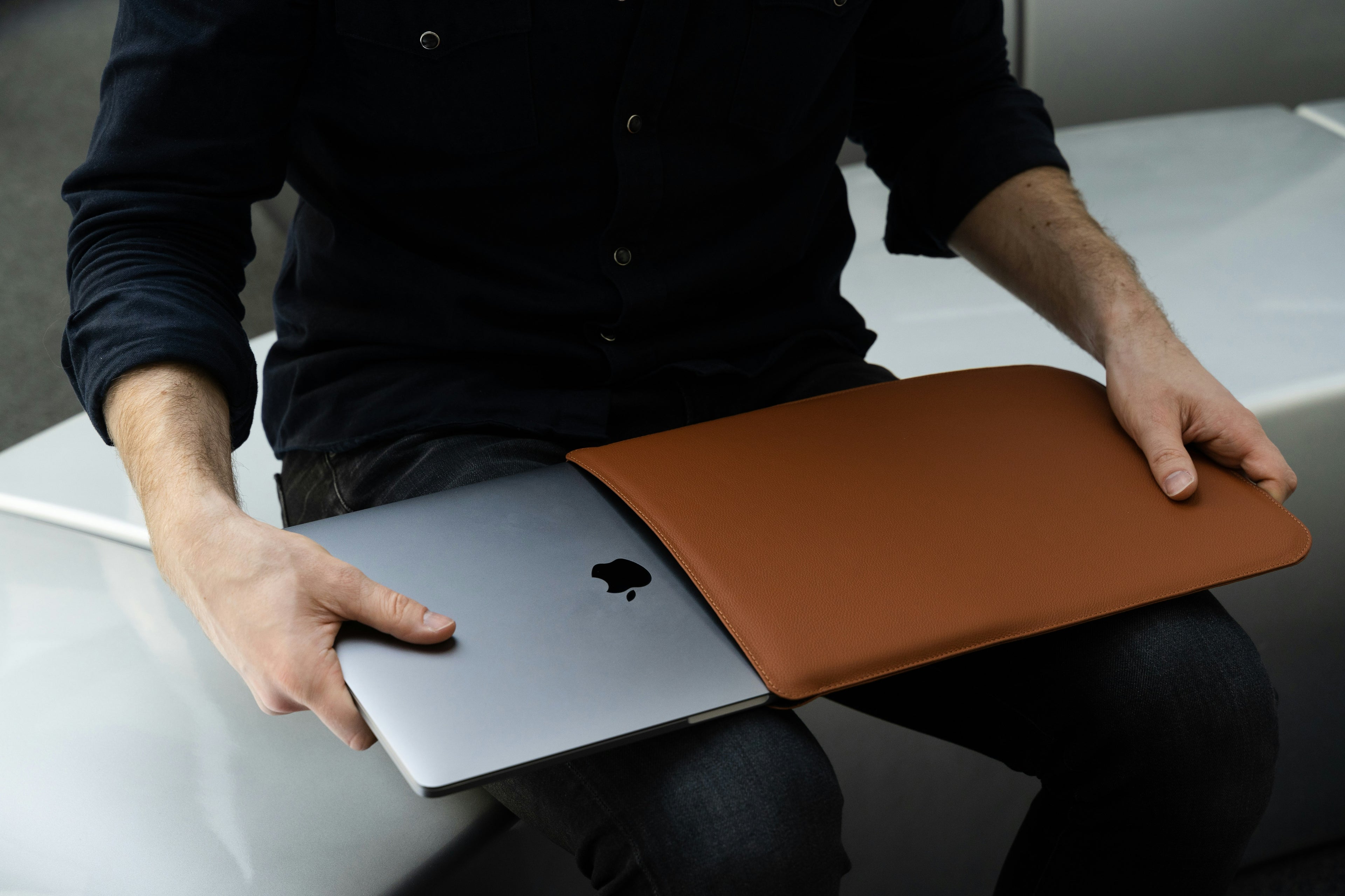 The Executive Leather Laptop Sleeve - 13"